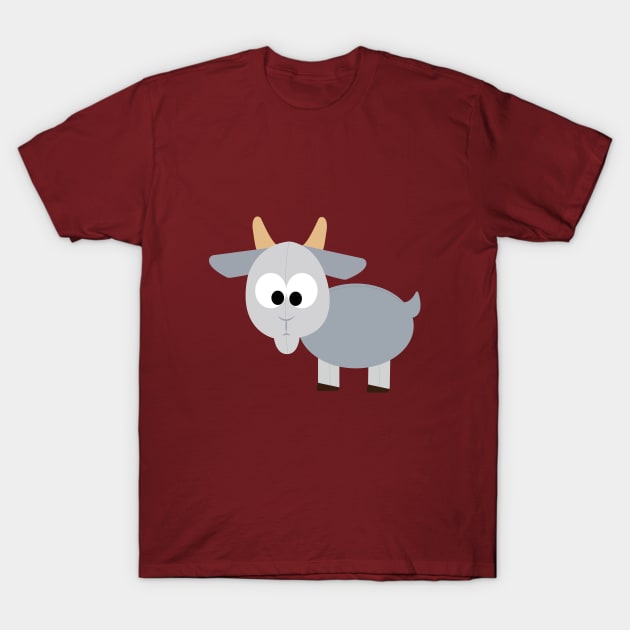 Adorable Gray Goat T-Shirt by Hedgie Designs